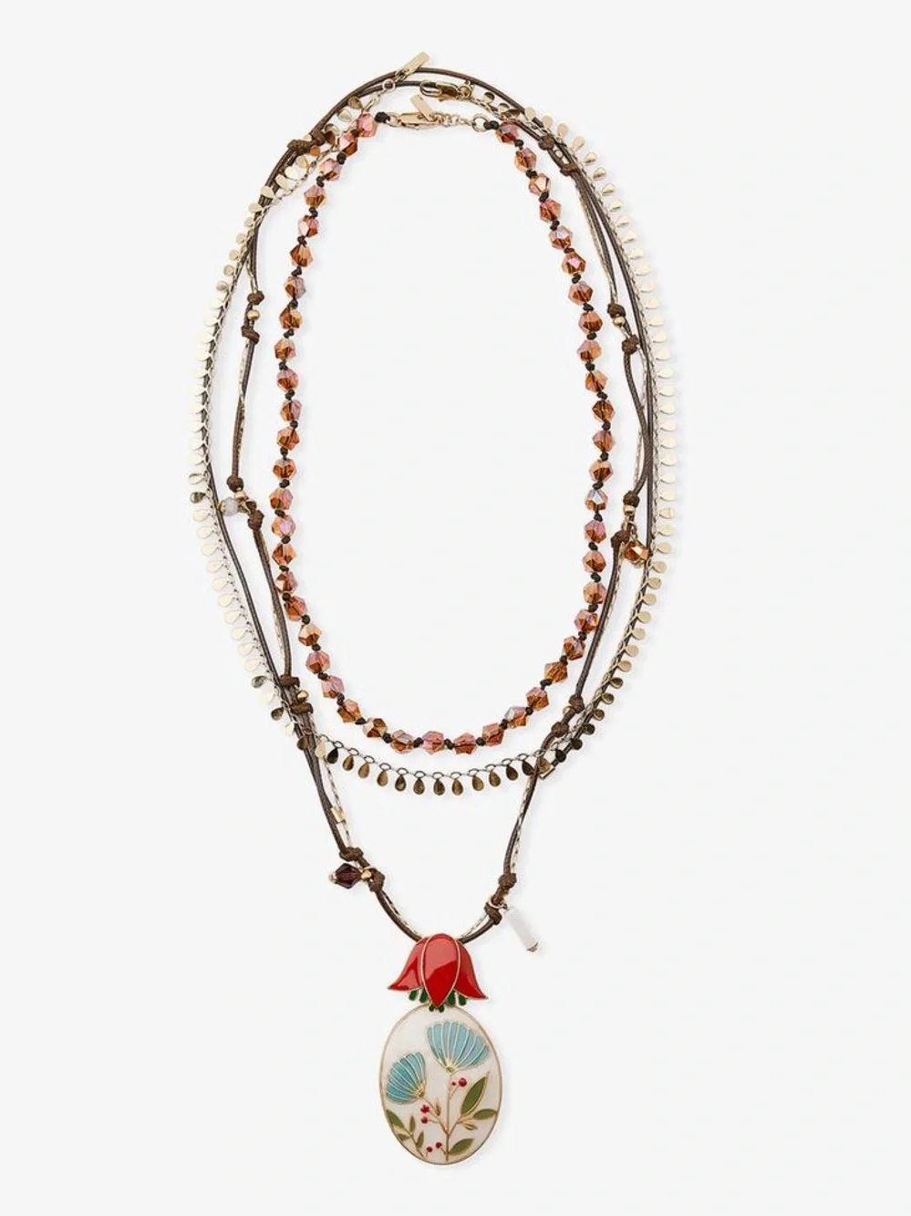 Zara Set of 3 Flower Bead Necklaces